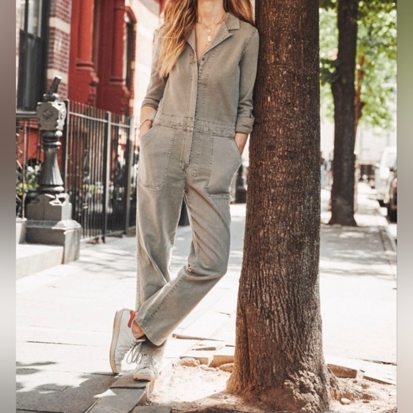 Faherty Pants - Faherty Women's Olive Overland Twill Jumpsuit Size XS